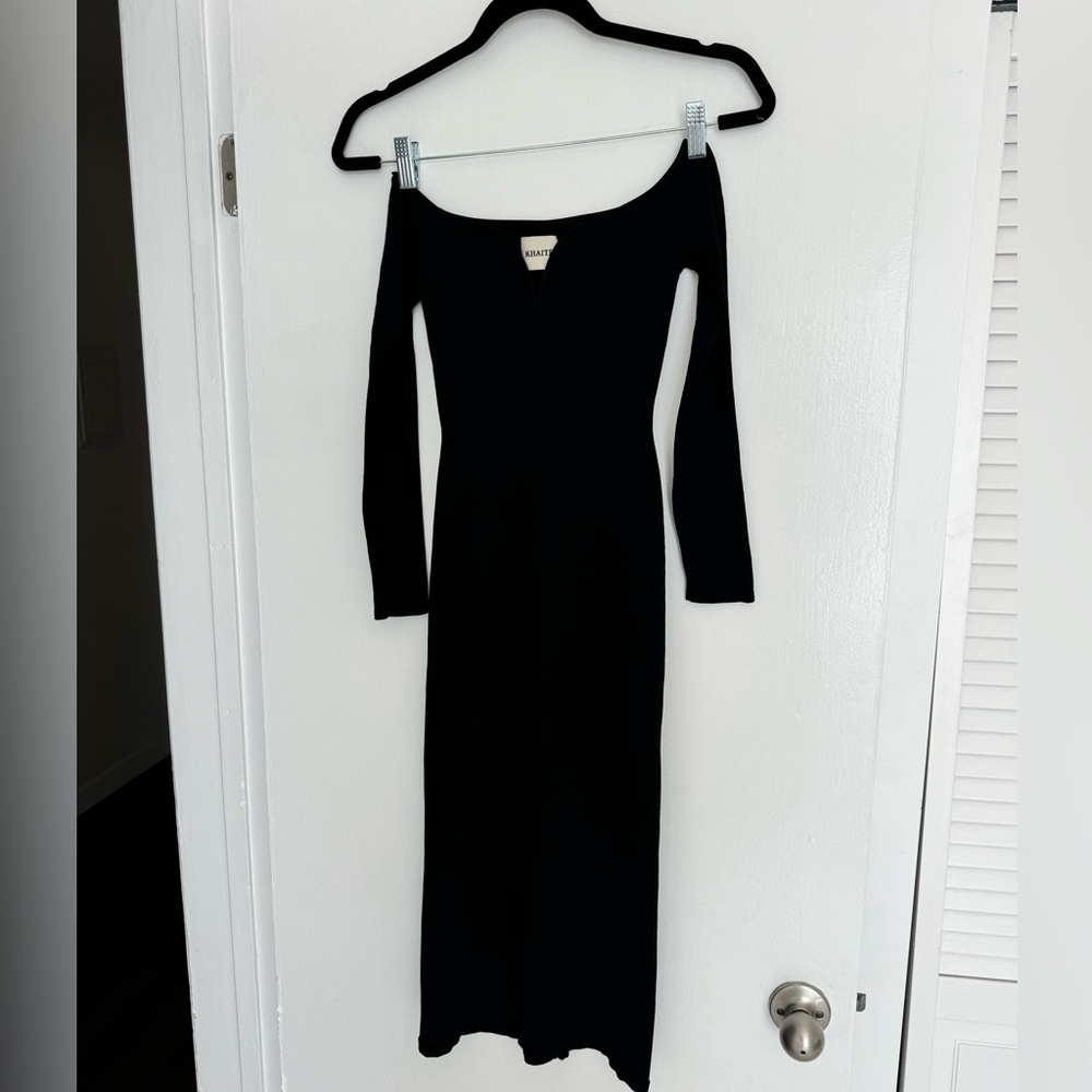 KhaiteV-Neck Midi Dress